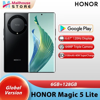 GARBĖS Magic 5 Lite 5G Išmanųjį telefoną Pasaulio Versija 6.67 Cm 120Hz AMOLED Ekraną 64MP Triple Kamera 5100mAh GARBĘ X9a