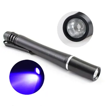 GM Nešiojamas Mini UV Penlight 395nm 365nm Pen Šviesos Žibintuvėlis Dėl Klijų Kietėjimo Pinigų Detektorių, Ultravioletinės Šviesos, su Kišenėje Įrašą