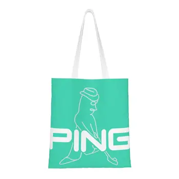 Golfo Logotipas Apsipirkti Tote Krepšys Moterims Užsakymą Drobės Peties Shopper Bags Didelių Pajėgumų Rankinės