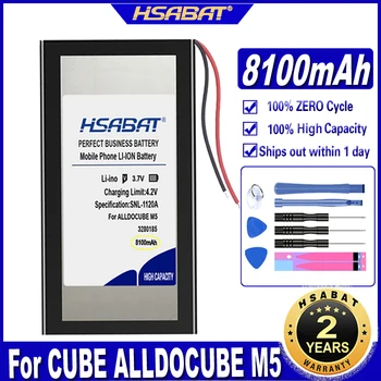 HSABAT ALLDOCUBE M5 8100mAh Baterija KUBO ALLDOCUBE M5 M5S M5X Tablet PC T1006-3280185 Su 2 Eilučių Baterijos