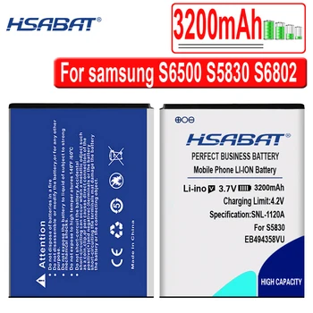 HSABAT EB464358VU 3200mAh Baterijos Samsung Galaxy Y Duos S6102 Mini 2 Baterijos S5830 S6500 S6802 Galaxy Ace Plus S7500 S7508