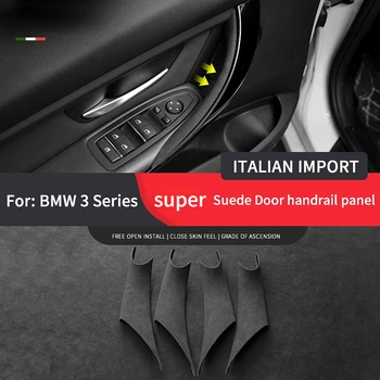 Italijos Super Suede Apima BMW 3 4 Serijos 3 Serijos GT F30 F35 2013-2019 4PCS Automobilių Durų Rankena Traukti Apsaugos Apdaila Priedai