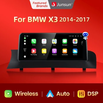 Junsun AI Balso Belaidžio CarPlay Automobilio Radijo Multimedijos BMW X3 2014 m. 2015 m. 2016 m. 2017 NBT 4G DSP Andorid Auto 2din GPS
