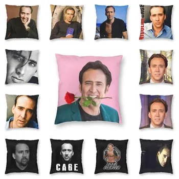 Juokinga Nicolas Cage Su Rožių Žiedų Pagalvėlė Padengti Dviem Šoniniais Spausdinti Mesti Pagalvės užvalkalą Automobilių Mados Užvalkalas Namų Dekoro