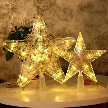 Kalėdų Medžio Viršuje Šviesos Diodų (Led) Žėrintis Star Light Pentagram Star Light Baterija Sandėliuku Apdailos Tarpvalstybinių Kalėdų Eglutė Lig