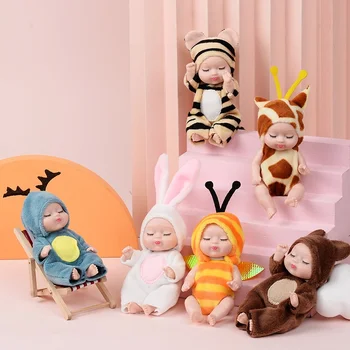 KARŠTO PARDAVIMO Mados 12cm Modeliavimas Atgimimo Lėlės Žaislas Mielas Mini Kūdikis Miega Serijos Lėlės Animacinių filmų Gyvūnų Žaislas Vaikams Gimtadienio Dovana