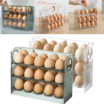 Kiaušinių talpinimo Šaldytuve Organizatorius Maisto Konteineriai Šviežių Kiaušinių saugojimo Atveju Laikiklis 3-Sluoksnis, Kiaušinių Laikiklį, Virtuvė, Sandėliavimo Dėžės
