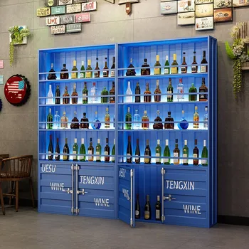 Konteinerių Produktų Ekranas Vitrina, Baras, Lentynos, Display Rack ant Grindų statomi Stovo Dekoratyvinis vyninės vyno baras kabinetas