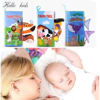 Kūdikiams, Vaikams Audinys Uodega Knygos Pradžioje Mokymosi, Mokymo Medžiaga Knyga 0-12 Mėnesių Plėtoti Cognize Gyvūnų Uodegos Skaityti Žaislas погремушки