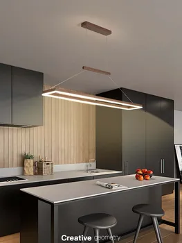 LED Valgomasis Liustra Šiaurės prabanga minimalistinio Modernaus minimalistinio office juostelės šviesos registratūra Ruda Juosta Kabo lempa