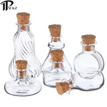 Lėlių Stiklo Vaza Vaza Saugojimo Butelis, Norinčių Butelis, Norinčių Butelio Saugojimo Butelis Su Kamštienos Vaza Saldainiai Jar Modelis Lėlės Namas