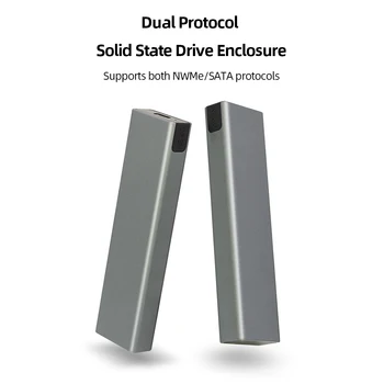 M. 2 NVME SATA Dual Protokolo Kietąjį Diską Atveju USB3.1 Tipas-C SSD Talpyklos 2TB 5/10Gbps Aliuminio Lydinio 2230/2242/2260/2280 SSD