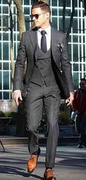 Mados Terno Masculino Custome Homme Vyrams Kostiumai Terno Slim Fit Prekės ClothingDesigner Švarkas(Striukė+Ziajać+kaklaraištis+liemenė+nosinės)