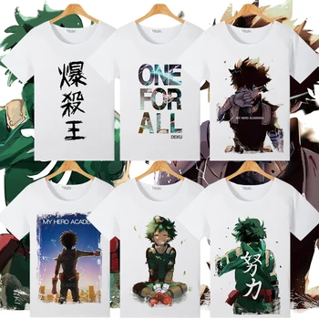 Mano Herojus Akademinės Bendruomenės Cosplay Marškinėliai Izuku Midoriya Bakugou Katsuki Vasaros T-Shirt Moterims/Vyrams Viršuje Tee Helovyno Cosplay Kostiumas