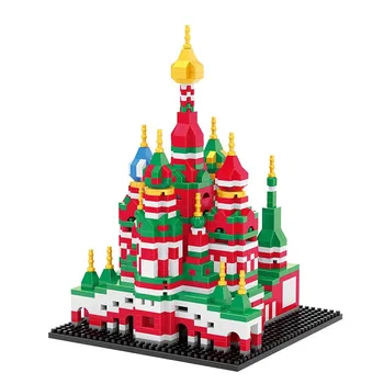 Miesto Architektūra labai mažos Blokų Saint Vasilijus ' s Cathedral Diamond Plytų Žaislai Vaikams Suaugusieji