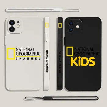 N-Nacionalinės G-Geographics Telefono dėklas Skirtas iPhone 15 14 13 12 11 Pro Max Mini X XS MAX SE20 8 7 Plius Silikono Atvejais, su Dirželis