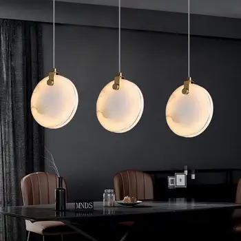 Natūralaus Marmuro LED Šviestuvai Vielos Aukščio Žalvario Restoranas, Baras, Virtuvė, Miegamasis Apšvietimas Šviestuvai Lašas Laivybos