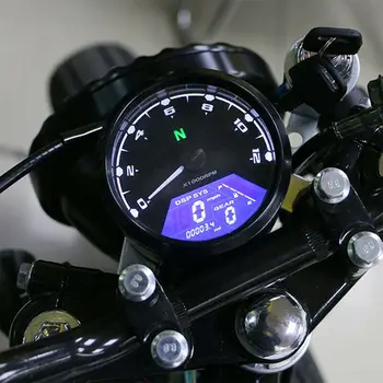 Naujas HD Skaitmeninis Motociklo Indikatorius Skydelyje Spidometro 199MPH KM/H ODO Tachometras, 12000RPM su Pavarų Indikatorius Signalo Šviesos Ekranas