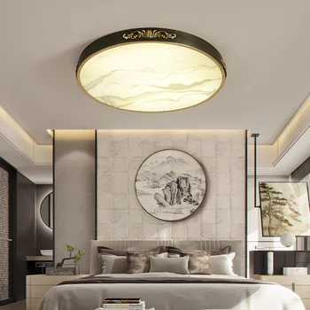 Naujas Kinijos visus-vario-ultra plonas dažytos apskritojo lubų lempa, miegamasis, studijų arbatos kambarys paprasta asmenybė lubų lempa