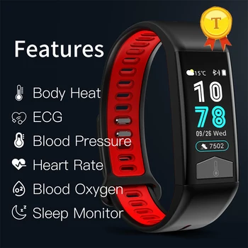 naujausias Dinaminis nuolatinį širdies ritmas, kraujo spaudimas apyrankė PPG EKG smart apyrankę fitness tracker protingas apyrankė