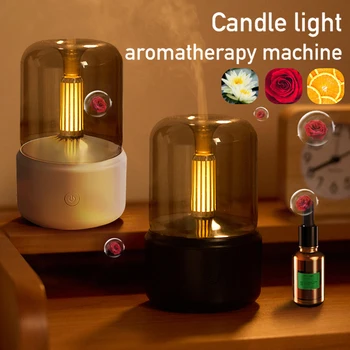 Nešiojamų Aromato Difuzorius 120ml skersmens Žvakių šviesos DIODŲ Naktinis Elektros Lemputė USB Namų Aromaterapinis Oro Drėkintuvas šalto Rūko Maker Fogger
