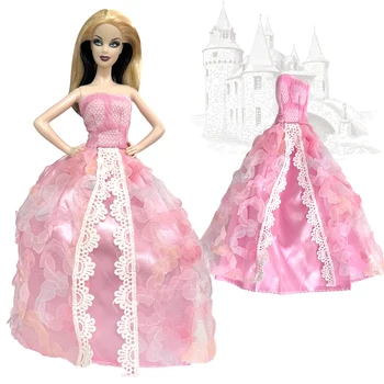 NK europos sąjungos Oficialusis 1 Vnt rožinė kilnus suknelė Lėlės Royal Garden Party rankų darbo gėlių elf išskirtinį suknelė Barbie Lėlės, žaislai