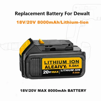 Originalus 20v 8.0 Ah MAX AY Baterijos Energijos Įrankis Pakeisti DeWalt DCB184 DCB181 DCB182 DCB200 20V 5A 18Volt 20V Baterija