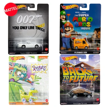 Originalus Karšto Ratų prabangių Automobilių Retro Pramogų Diecast 1/64 Transporto priemonių Atgal Į Ateitį 007 Super Mario Bros Žaislai Berniukams