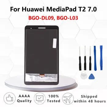 Originalą Huawei MediaPad T2 7.0 LTE BGO-DL09 BGO-L03 BGO-L03A LCD Ekranas ir su Jutiklinio Ekrano skaitmeninis keitiklis Asamblėjos + įrankiai