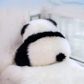 Piktas Panda Atgal Žiūrėti Atgal Pagalvėlės 100% Grynas Vilna / Dirbtinės Vilnos Mesti Pagalvės Minkštos Patogios Grindų Pagalvės Pagalvėlės
