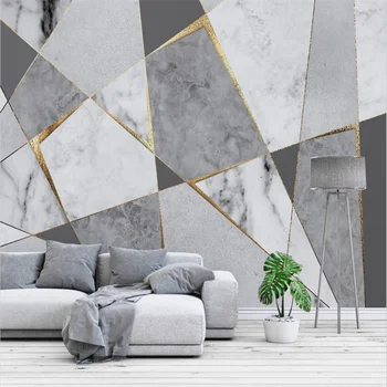 Pritaikytas didelių tapetai, 3D modernus minimalistinio abstrakčių geometrinių marmuro sofa fono sienos kambarį viešbutyje tapetai, freskos