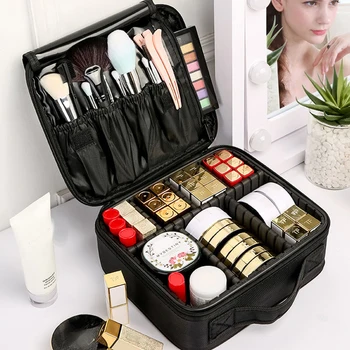 Profesionalus nešiojamų kosmetikos krepšys Aukštos kokybės makiažas atveju mažų paprastų kelionės vandeniui saugojimo dėžutė