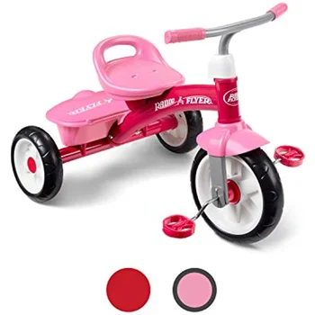 Radio Flyer Rider Trike, Raudona ir Rožinė Rider Triratis mažiems Vaikams Amžiaus 3-5