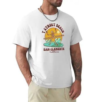 Retro Septintajame Dešimtmetyje T Street Beach, San Clemente, Kalifornija, Ruda Tekstas - Skeletas Beach / Skeletas Naršyti T-Shirt