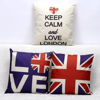 Royal Guard Sąjungos Jack JK Vėliavos Meilė Londono Aukštos Obcasie Batų Britų Stiliaus Pagalvėlė Padengti Dekoratyvinės Pagalvėlės, Už Sofos 45X45cm