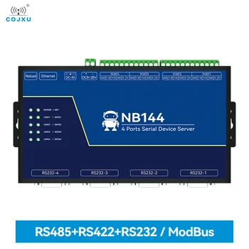 RS232/422/485 Izoliuotas 4-Kanalų Serijos Serverio RJ45 Modbus Gateway NB144E POE, Gaunantiems Elektros TCP/UDP/MQTT DC 8-28V COJXU