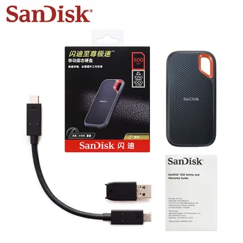 SanDisk SSD 2TB E61 SSD USB 3.2 Gen 2 Tipo, C Tipo-1 tb Ekstremalių Didelės Spartos Nešiojamasis Įrenginys Kietasis Diskas Originalus Mobile 500GB SSD