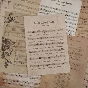 Senovinių Muzikos Rezultatą Viduramžių senosios knygos puslapį, Raštinės Scrapbooking Korteles Žurnalinė 