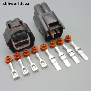 shhworldsea 5/30/100sets 4 pin male moterų elektros laidais jungtys automobilių būsto žvakės 7283-7041-40 7282-7041-40