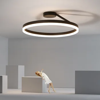 Sieniniai šviestuvai Modernios LED Balta/Juoda Lubų Paprasta Vienas Ratas Lubų Lempa, Restoranas, Miegamojo, Virtuvės, Namų, mo Įrenginiai