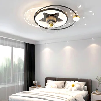 Sieniniai šviestuvai New Nordic miegamojo puošimas vadovavo kambario lempa, restoranas, pietūs, Lubų ventiliatoriai su šviesos nuotolinio valdymo Šviestuvai