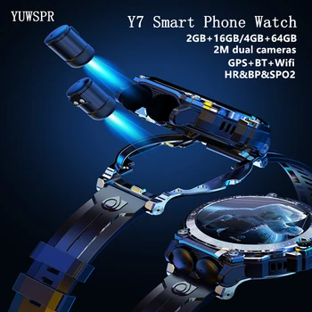 Smart Žiūrėti Y7 16GB/64GB TWS laisvų Rankų įranga GPS WiFi Padėties nustatymo HR&BP Pedometer Monitorių Palaikymas WhatsApp Aplankyti Chorme Smartwatch Y7