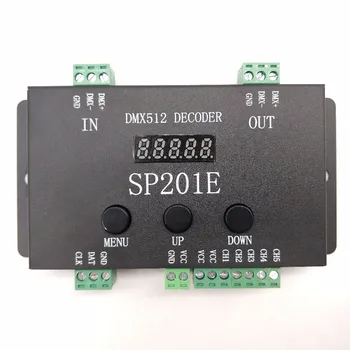SP201E; DMX Dekoderis;DMX-SPI signalo konverteris, paramos TM1804/TM1809/WS2811/UCS1903 ir t.t