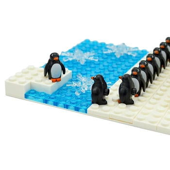 SS Blokai 10 Pingvinai Ledynas Suderinama Klasikinis Plytų Ledinis Sniegas Pasaulyje Žaislų Vaikams 