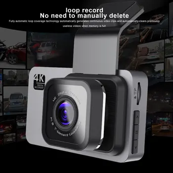 Timelytrust Automobilių Dashcam 3.0 Colių Ekrano 4K vaizdo Kamera WiFi Brūkšnys Cam Aukštos raiškos Naktinio Matymo Vienos eismo juostos kelių Atbuline Kamera