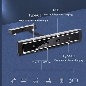 Tinka Tesla model3/Y plėtra dock USB skirstytuvo hub HUB expander konversijos galvos priedai