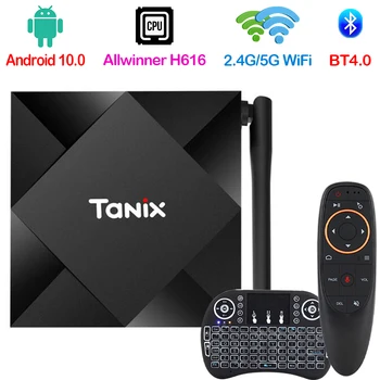 TX6S Android 10.0 TV Box Allwinner H616 Smart TV BOX 8GB/32GB/64GB H. 265 6K 4K 2.4 G&5G WiFi 100M LAN tinklo Medijos Grotuvas