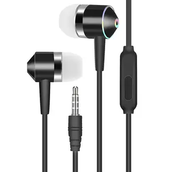Universalus 3,5 mm Plug In-Ear Muzikos Bass Laidinio Ausines Sporto Ausines su Mic
