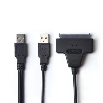 USB 2.0 prie SATA 22Pin Adapterio Kabelį Konverteris 5.5 mm 2.5 / 3.5 colių HDD Išorinio Maitinimo Kietajame Diske