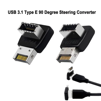 USB C Antraštė USB3 Adapteris.1 Tipas-E 90 Laipsnių Adapteris Keitiklis Atveju, Priekiniai C Tipo Lizdas Kompiuterio Pagrindinės Plokštės Jungtis